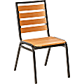 Lorell® Faux Wood Outdoor Chairs, Teak/Black, Set Of 4 Chairs