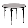 Flash Furniture 48'' Round HP Laminate Activity Table With Standard Height-Adjustable Legs, Gray