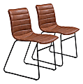 Zuo Modern Jack Dining Chairs, Brown/Black, Set Of 2 Chairs