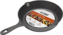 Commercial Chef Cast Iron Sauté Skillet, 10-1/4", Black