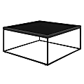 Eurostyle Teresa Square Coffee Table, 15-1/2”H x 35-1/2”W x 35-1/2”D, Matte Black/High Gloss Black