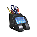 Victor® Midnight Black Collection Smart Charge Pencil Cup With USB Hub, 4" x 5 1/2" x 5", Black 1 thumbnail image