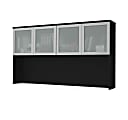 Bestar Pro-Concept Plus Hutch With Frosted Glass Doors, 40-7/16"H x 71-1/8"W x 12-7/16"D, Black 1 thumbnail image