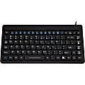 DSI WATERPROOF IP68 MINI USB SILICONE AND WASHABLE KEYBOARD - Cable Connectivity - USB Interface - 86 Key - Windows, PC - Black