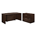 Sauder® Affirm 72"W Bowfront Desk With 2-Drawer Lateral File, Noble Elm