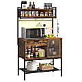 Bestier Bakers Rack With Cabinet And Drawer, 5-Tier, 58”H x 33”W x 16”D, Rustic Brown