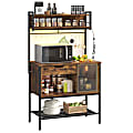 Bestier Bakers Rack With Cabinet And Drawer, 5-Tier, 58”H x 33”W x 16”D, Rustic Brown 1 thumbnail image