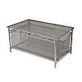 Mind Reader Platform-Top Storage Basket With Sliding Drawer, Medium Size, Silver 1 thumbnail image