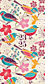 2023-2025 Willow Creek Press Checkbook 2-Year Monthly Academic Pocket Planner, 6-1/2” x 3-1/2”, Birds & Blooms, July 2023 To June 2025