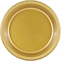 JAM PAPER Round Plastic Party Plates, Small, 7 inch, Gold, 20/Pack  1 thumbnail image