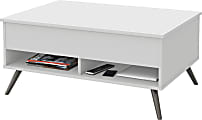 Bestar Krom Lift-Top Coffee Table, 17"H x 37-1/4"W x 26-1/2"D, White 1 thumbnail image