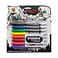 Sharpie® STAINED Permanent Fabric Markers, Brush Point, Assorted, Pack Of 8