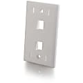 C2G 2-Port Single Gang Multimedia Keystone Wall Plate - White - 2 x Socket(s) - White 1 thumbnail image