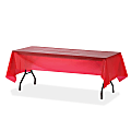 Genuine Joe Plastic Rectangular Table Covers - 108" Length x 54" Width - Plastic - Red - 24 / Carton