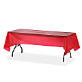 Genuine Joe Plastic Rectangular Table Covers - 108" Length x 54" Width - Plastic - Red - 24 / Carton 1 thumbnail image
