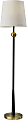Adesso® Francis Floor Lamp, 61"H, Off-White Shade/Black And Antique Brass Base