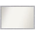 Amanti Art Narrow Non-Beveled Rectangle Framed Bathroom Wall Mirror, 26” x 38”, Grace Brushed Nickel