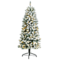 Nearly Natural Slim Flocked Montreal Fir Artificial Christmas Tree, 5' 1 thumbnail image