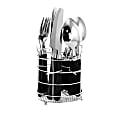 Gibson Sensations II 16-Piece Stainless-Steel Flatware Set With Caddy, Black