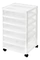 IRIS 6-Drawer Scrapbook Cart, 26-3/4"H x 15-7/8"W x 14-1/4"D, White