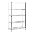 Honey-Can-Do Urban Steel Adjustable Storage Shelving Unit, 5-Tiers, 72"H x 42"W x 18"D, Chrome 1 thumbnail image