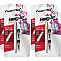 Energizer LED Pen Light - LED - Bulb - 1 W - 6 lm Lumen - 2 x AAA - Battery - Stainless Steel - Drop Resistant - Silver - 4 / Carton