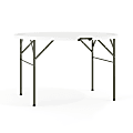 Flash Furniture Round Bi-Fold Plastic Banquet And Event Folding Table, 29-1/2"H x 47-3/4"W x 47-3/4"D, Granite White
