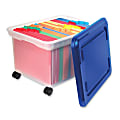 Innovative Storage Designs Mobile File Tote, Legal Size, Clear/Blue