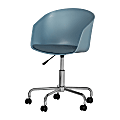 South Shore Flam Plastic Mid-Back Swivel Chair, Blue/Chrome