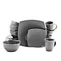 Gibson Home Soho Lounge 16-Piece Dinnerware Set, Gray