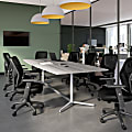 Bush Business Furniture 120"W x 48"D Boat-Shaped Conference Table With Metal Base, Platinum Gray, Standard Delivery 1 thumbnail image