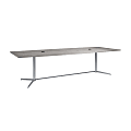 Bush Business Furniture 120"W x 48"D Boat-Shaped Conference Table With Metal Base, Platinum Gray, Standard Delivery