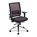 Lorell® Executive Multifunction Ergonomic Mesh/Fabric Swivel Chair, Black