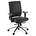 Lorell® Executive Ergonomic Bonded Leather Swivel Chair, Black