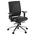 Lorell® Executive Ergonomic Bonded Leather Swivel Chair, Black 1 thumbnail image