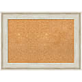 Amanti Art Non-Magnetic Cork Bulletin Board, 29" x 21", Natural, Regal Birch Cream Plastic Frame