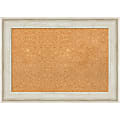 Amanti Art Non-Magnetic Cork Bulletin Board, 29" x 21", Natural, Regal Birch Cream Plastic Frame 1 thumbnail image