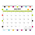 2024-2025 Blue Sky Monthly Wall Calendar, 15” x 12”, Teacher Dots, July 2024 To June 2025, 100340-A