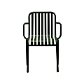 Eurostyle Enid Outdoor Furniture Steel Stackable Armchairs, Dark Green, Set Of 2 Chairs