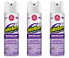 OdoBan Ready-to-Use 360-Degree Continuous Spray Disinfectant Cleaner and Odor Eliminator, Lavender Scent, 14.6 Oz, Set Of 3 Spray Cans 1 thumbnail image