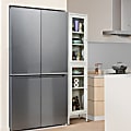 Glamour Home Avish 14"W 6-Shelf Metal Cabinet With Doors, White