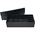 Nadex Coins Steel 5-Compartment Currency Tray with Coin Tray Insert and Lockable Cover - Stainless Steel, Plastic, Metal - Black - 7" x 15.4" Width 1 thumbnail image