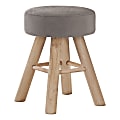 Monarch Specialties Shellie Velvet Ottoman, Light Brown/Natural 1 thumbnail image