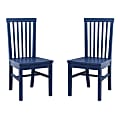 Linon Brockton Side Accent Chairs, Navy, Set Of 2 Chairs