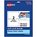 Avery® Permanent Labels, 94229-CMF100, Rectangle, 5-1/2" x 8-1/2", Matte Clear, Pack Of 200 1 thumbnail image