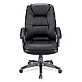 Office Depot® Brand Baymont High-Back Leather Chair, 47"H x 25 3/4"W x 28"D, Gunmetal Gray Frame, Black Leather 1 thumbnail image