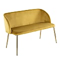 LumiSource Fran Glam Bench, Gold/Chartreuse