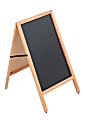 Azar Displays 2-Sided A-Frame Chalkboard, 30 3/4" x 23 1/2", Oak Wood Frame 1 thumbnail image