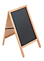 Azar Displays 2-Sided A-Frame Chalkboard, 30 3/4" x 23 1/2", Oak Wood Frame