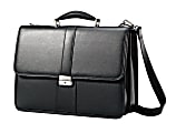 Samsonite® Leather Flapover Briefcase For 15.6" Laptops, Black